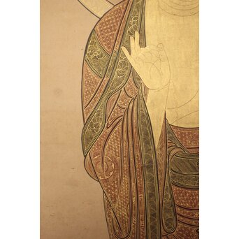 阿弥陀如来 来迎図 紙本掛軸　Z933 