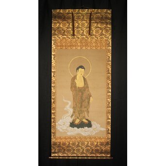 阿弥陀如来 来迎図 紙本掛軸　Z933