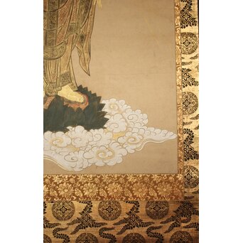 阿弥陀如来 来迎図 紙本掛軸　Z933 