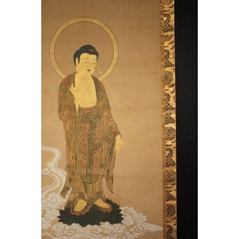 阿弥陀如来 来迎図 紙本掛軸　Z933 