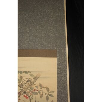 狩野探幽意 石舟筆 群猿図 紙本掛軸　Z939 