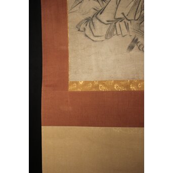 古画 水墨 四睡図 無落款 掛軸　Z940 