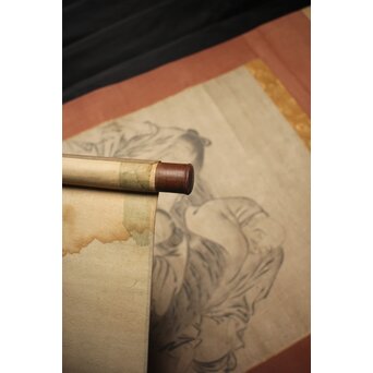 古画 水墨 四睡図 無落款 掛軸　Z940 