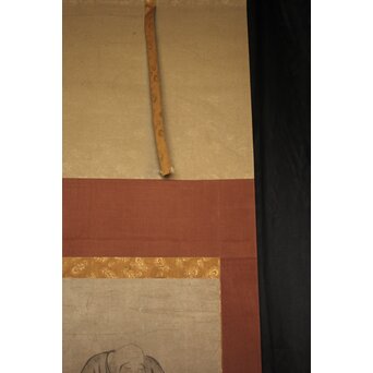 古画 水墨 四睡図 無落款 掛軸　Z940 