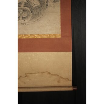 古画 水墨 四睡図 無落款 掛軸　Z940 