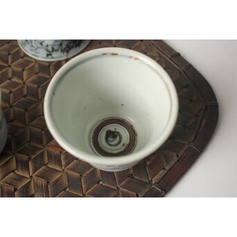 倣 安南意 真葛窯  二十四孝之画 急瓶 煎茶碗　P648 