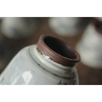 倣 安南意 真葛窯  二十四孝之画 急瓶 煎茶碗　P648 