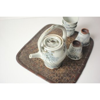 倣 安南意 真葛窯  二十四孝之画 急瓶 煎茶碗　P648 