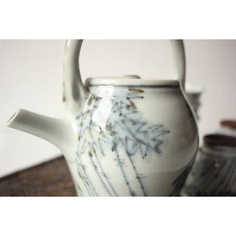 倣 安南意 真葛窯  二十四孝之画 急瓶 煎茶碗　P648 