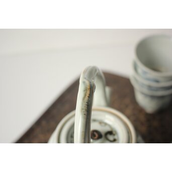 倣 安南意 真葛窯  二十四孝之画 急瓶 煎茶碗　P648 