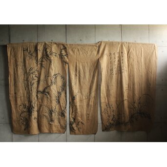 暖簾 水墨画　U423 