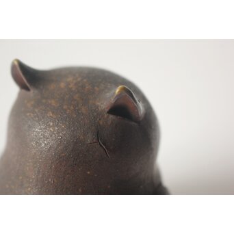 西村春湖 木兎 備前焼 香合　P649 