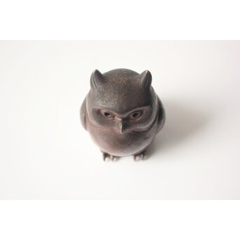 西村春湖 木兎 備前焼 香合　P649 