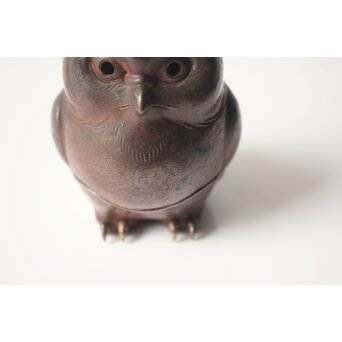 西村春湖 木兎 備前焼 香合　P649 