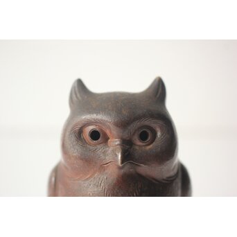 西村春湖 木兎 備前焼 香合　P649 