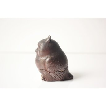 西村春湖 木兎 備前焼 香合　P649 