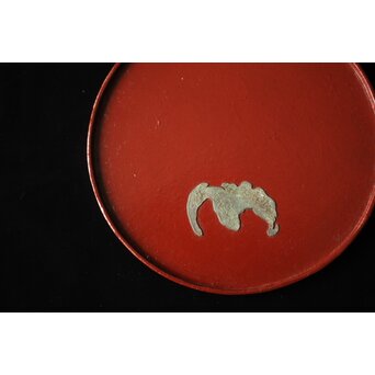 蝙蝠文 素材替 菓子盆 五客　Q409 