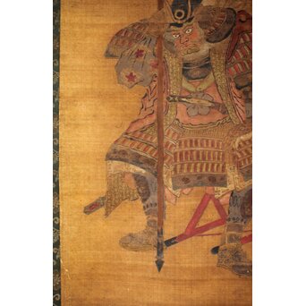 古画 加藤清正 髭曼荼羅 日蓮 名号 南無妙法蓮華経　Z950 