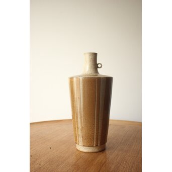 宮之原謙 斑釉蛇の目花生　P651