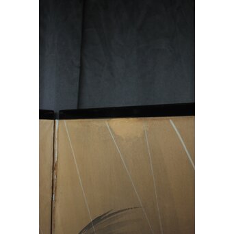 堀田秀叢 五位鷺図 屏風　Z955 