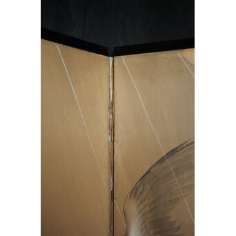 堀田秀叢 五位鷺図 屏風　Z955 