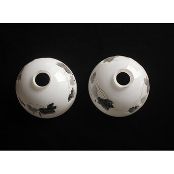 古手 白被切子電笠 2個1組　A0571 