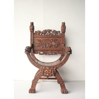日光彫か ダンテスカチェア 装飾椅子　X651