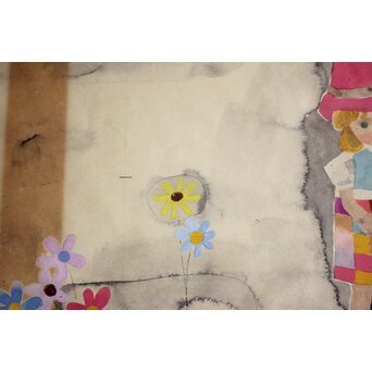 堀文子 子供 水彩　Z962 