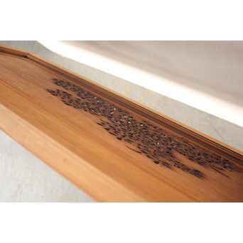 桜 木彫欄間 陽刻陰刻彫　R0567 