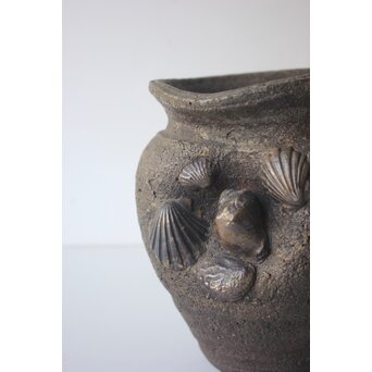 常滑焼 伊奈長三 初代か 貝文花瓶　P655 