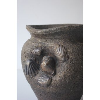 常滑焼 伊奈長三 初代か 貝文花瓶　P655 