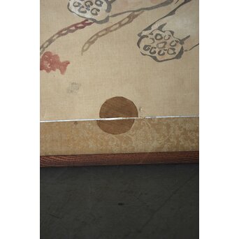 松岡環翠 花鳥果菜図 屏風　Z967 