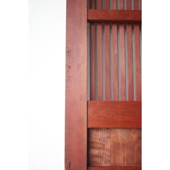 弁柄色 格子蔵戸　W0274 