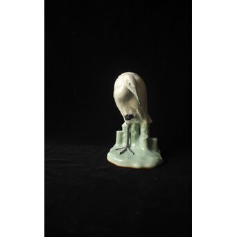 宮永東山 陶彫 白鷺　P656