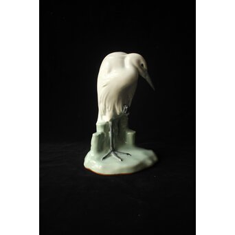宮永東山 陶彫 白鷺　P656 