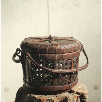 初代 早川尚古斎 竹籠 提藍　U427 