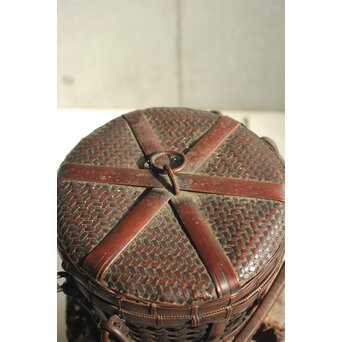 初代 早川尚古斎 竹籠 提藍　U427 