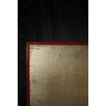 秋草に雀 銀屏風 六曲半双　Z968 