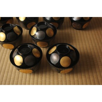 魯山人写 日月椀 8客　Q415 