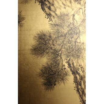 荒木十畝 金地 鶴図 大屏風　Z972 