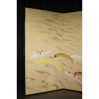 群鯉図屏風 二曲一双　Z973 