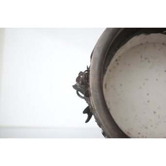 翠松亭梅や造 鋳造 鯉 銅火鉢一対　M493 