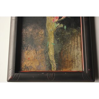 藤井勘圿 藤井勘介 現代作家 鶏頭 額装　Z974 