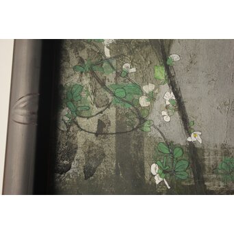 藤井勘圿 藤井勘介 現代作家 梅 額装　Z976 