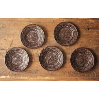 三世 和田和一斉 竹網茶托　U429