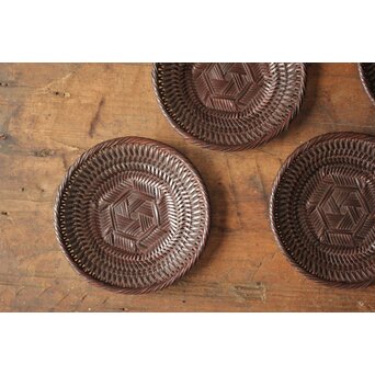 三世 和田和一斉 竹網茶托　U429 