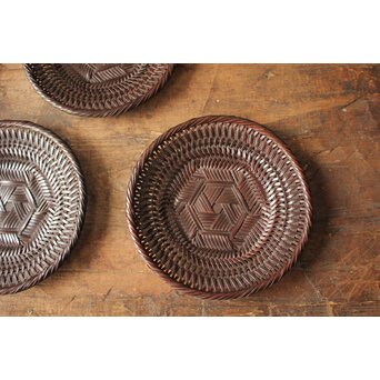 三世 和田和一斉 竹網茶托　U429 