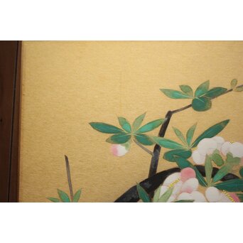 山口蓬春 花図 色紙　Z979 