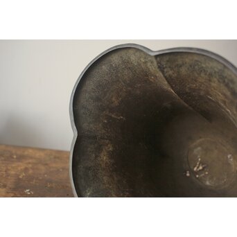 明代か 海棠式 贯耳瓶 木爪型 銅花瓶　M495 