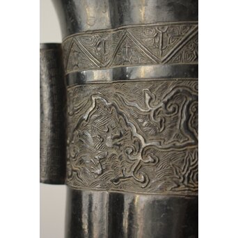 明代か 海棠式 贯耳瓶 木爪型 銅花瓶　M495 